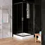 Душова кабіна New Trendy Suvia 90x90 см квадратна розсувна прозоре скло без піддону black K-3565, прозорий, чорний - мініатюра 1