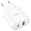 Мережевий зарядний пристрій Hoco C95A Lineal PD20W+QC3.0 + Cable USB-C to Lightning White (757326) [76051] - мініатюра 2