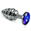 Металлическая анальная пробка с кристаллом Lovetoy Spiral Metal Plug 6.8 см (синий) - миниатюра 1