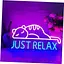 Неоновые вывески Cat Led Neon Sign Just Relax Words Розовая синяя светодиодная вывеска Cat-розовый синий - миниатюра 1