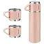 Набор подарочный Hot&amp;Cold термос с 3 кружками вакуумный дорожный туристический 500 мл розовый - миниатюра 1