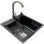 Комплект мойка + смеситель Romzha Arta U-450S BL(A) - миниатюра 3