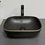 Умивальник VBI Ravenna black matt gold edge накладний VBI-011228, Золотий - мініатюра 3