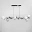 Удлиненная люстра с 9 белыми плафонами длиной 115 см | Ст. MJ 295L/9L BK+WT | Line F - миниатюра 6