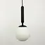 Підвісний чорний світильник з білим плафоном | Арт. A 345/1 BK | Line F - мініатюра 5