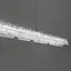 Підвісна видовжена люстра із пластинами у вигляді прозорих крижин 100 см | Line F | Арт. MJ371-L1000 BK - мініатюра 2