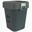 Мусорное ведро Motek на 8 л с поворотной крышкой 22.5х22.5х30 см Антрацит (COB-410)  - миниатюра 1