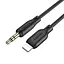 Аудіокабель BOROFONE BL18 iP silicone digital audio conversion cable Black - мініатюра 1