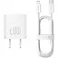 Зарядное устройство Baseus GaN5 Fast Charger USBC 20W CN + Superior Cable Type-C to Lightning PD 20W 1m Set (Mini) White (CCGN040102) - миниатюра 2