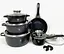 Набор кастрюль со сковородой и сотейником Top Kitchen TK-00020 с гранитным покрытием 12 предметов Черный - миниатюра 3