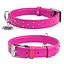 Ошейник для собак кожаный Waudog Glamour с QR-паспортом с клеевыми стразами Ш 20 мм Д 30-39 см розовый - миниатюра 1