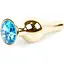 Анальна пробка Boss Of Toys Boss Series - Jewellery Gold Butt Plug Light Blue, BS6400067, Золотий / Голубой - мініатюра 1