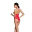 Бодистокинг с декольте Passion BS088 red имитация корсетной шнуровки One size - миниатюра 2