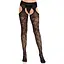 Колготки Leg Avenue Cross Hatch Floral Lace Suspender Hose One Size - мініатюра 2