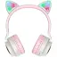 Наушники Hoco Bluetooth Stereo W27 Cat Ear gray/pink - миниатюра 2
