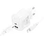 МЗП Hoco CS54A Surplus PD20W+QC3.0 (1USB-A/1C) + Type-C to Lightning White - мініатюра 2