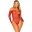 Боді Leg Avenue Crystallized fishnet bodysuit Red One Size - мініатюра 1
