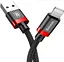 Кабель Baseus Cafule Cable Lightning - USB 1.0 м 2.4 A Red/Black (CALKLF-B19) - мініатюра 1
