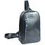 Чоловіча шкіряна сумка Chest bag синя - мініатюра 1