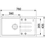 Кухонна мийка Franke Malta, фраграніт, прямокутник, з крилом, 780х435х200мм, чаша - 1, накладна, BSG 611-78, сірий камінь - мініатюра 2