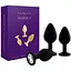 Набір анальних пробок із кристалом Rianne S: Booty Plug Set Black діаметр 2.7 см 3.5 см 4.1 см - мініатюра 1