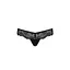 Кружевные трусики-танга с атласным бантиком Naja Thong black - Passion L/XL - миниатюра 5