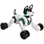 Інтерактивна іграшка Stunt Dog Тварина Собака 666-800A з USB-зарядкою, звуком, світлом і двома пультами біла - мініатюра 1