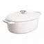 Гусятница чугунная эмалированная с крышкой на 6 литров Ø26 см кастрюля для тушения запекания Yiwu HP-1-10-WHITE - миниатюра 1