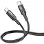 Кабель Hoco U120 Transparent explore 60W intelligent power-off charging data cable C to C Чорний - мініатюра 1