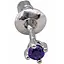 Серебряная моносерьга пуссета с фианитом. 3004.4С Фиолетовый - миниатюра 1