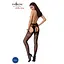 Эротические колготки-бодистокинг Passion S022 black имитация цветочных чулочков и пояса для чулок S/M/L - миниатюра 4