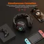 Геймерские игровые Bluetooth наушники Onikuma B100 с выдвижным микрофоном и LED подсветкой Black - миниатюра 10