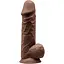 Фалоімітатор Silexd Premium Silicone Dildo Model 4 Size 8.5 21.5 см коричневий - мініатюра 1