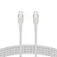 Belkin Кабель USB-С - USB-C плетеный, силиконовый, с ремешком на магните, 1м, белый - миниатюра 1