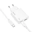 МЗП Hoco C142A Direct PD20W+QC3.0 (1USB-A/1C) + кабель Type-C to Type-C White - мініатюра 3