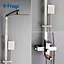 Душова система Frap F2421, поворотний вилив - перемикач на лійку, 1 режим, нержавіюча сталь - мініатюра 3