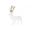 Декоративная новогодняя фигура Олень 40см с велюровым покрытием и глитерными рогами Белый с золотым - миниатюра 1