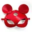 Кожаная маска кролика Art of Sex - Mouse Mask, цвет Красный - миниатюра 3