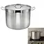 Кастрюля из нержавеющей стали с крышкой 13 л Zauberg Серый 88176 - миниатюра 2