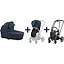 Люлька Cybex Priam Lux Conscious Collection Dark Navy + Текстиль для прогулянкового блоку Cybex Priam Conscious Collection Dark Navy + Шасі Cybex Priam з каркасом LS RBA Chrome Black - мініатюра 1