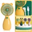 Портативный ручной вентилятор Handy Mini Fan JX-998 на аккумуляторе с ручкой мини ветродуйка 2,5Вт Желтый - миниатюра 7