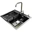 Комплект мийка + змішувач Romzha Arta Nova U-550 Max BL (B) - мініатюра 1