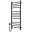 Электрический полотенцесушитель Navin Классик Квадро 500x1200 Sensor левая с таймером, черный муар 00-044050-5080, Черный матовый, Левое, Электронный - миниатюра 1