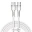 Кабель Baseus Cafule Metal USB-C to USB-C 100W 1m White (CATJK-C02) [82102] - миниатюра 1
