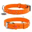 Ошейник для собак кожаный Waudog Glamour с QR-паспортом с клеевыми стразами Ш 20 мм Д 30-39 см оранжевый - миниатюра 1