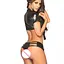 Латексний комплект топ і трусики S/M Чорний K000639 - мініатюра 2