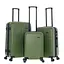 Набір валіз 3в1 пластик з кодовим замком та телескопічною ручкою хакі (522) - мініатюра 1