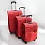 Набір тканинних валіз 3в1 з кодовим замком та телескопічною ручкою червоний (24-292) - мініатюра 2