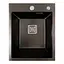 Кухонная мойка Platinum PVD черная Handmade HSBB (квадратный сифон, 3.0,/1.0) 40x50, Черный - миниатюра 1