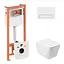 Набор Qtap инсталляция 3 в 1 Nest QT0133M425 с панелью смыва линейной QT0111M08V1384W + унитаз с сиденьем Crow QT05335170W, Белый - миниатюра 1